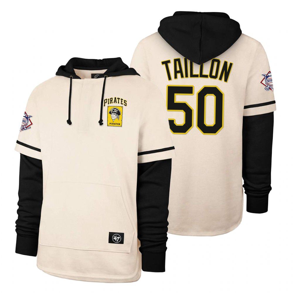 Men Pittsburgh Pirates #50 Taillon Cream 2021 Pullover Hoodie MLB Jersey->los angeles dodgers->MLB Jersey